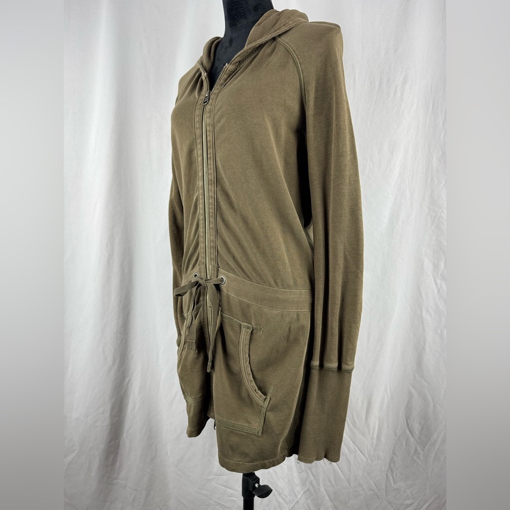 GAP Green Zippered Hoodie w/Pockets and Adjustable Waist - Picture 2 of 9